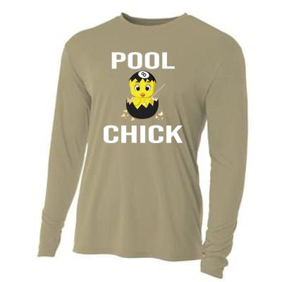 Father's Day Funny Pool Chick 8 Ball Billiards Gift For Dad Cooling Performance Long Sleeve Crew