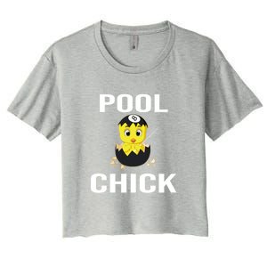 Father's Day Funny Pool Chick 8 Ball Billiards Gift For Dad Women's Crop Top Tee