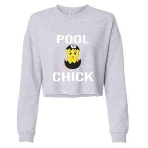 Father's Day Funny Pool Chick 8 Ball Billiards Gift For Dad Cropped Pullover Crew