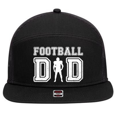 Football Dad FatherS Day Vintage Football Daddy Papa Father Great Gift 7 Panel Mesh Trucker Snapback Hat