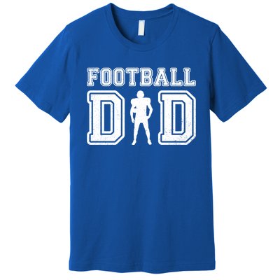 Football Dad FatherS Day Vintage Football Daddy Papa Father Great Gift Premium T-Shirt