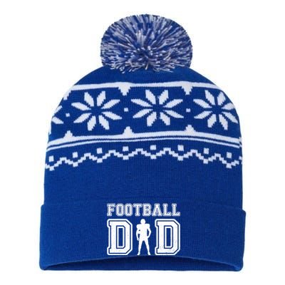 Football Dad FatherS Day Vintage Football Daddy Papa Father Great Gift USA-Made Snowflake Beanie