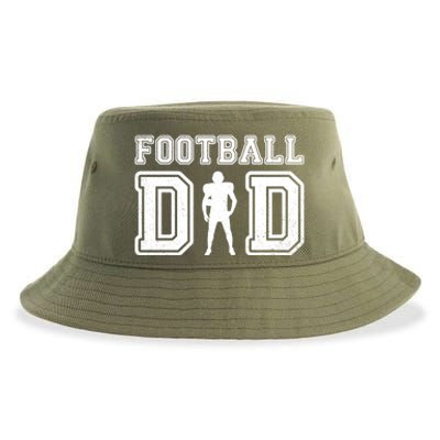 Football Dad FatherS Day Vintage Football Daddy Papa Father Great Gift Sustainable Bucket Hat