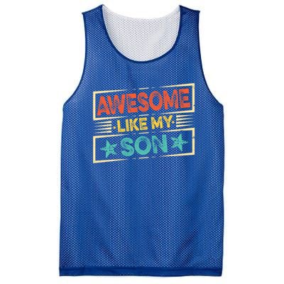 Fathers Day Funny Dad Awesome Like My Son Gift Mesh Reversible Basketball Jersey Tank