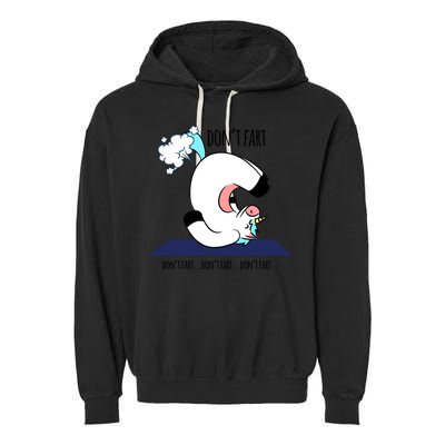 Funny Don't Fart Unicorn Doing Yoga Workout Pose Gift Garment-Dyed Fleece Hoodie