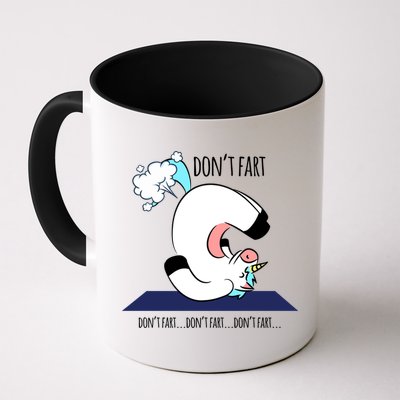 Funny Don't Fart Unicorn Doing Yoga Workout Pose Gift Mug