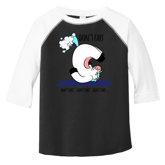Funny Don't Fart Unicorn Doing Yoga Workout Pose Gift Toddler Fine Jersey T-Shirt