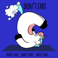 Funny Don't Fart Unicorn Doing Yoga Workout Pose Gift Button