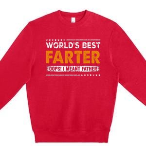 Father's Day Funny World's Best Farter I Mean Father Premium Crewneck Sweatshirt