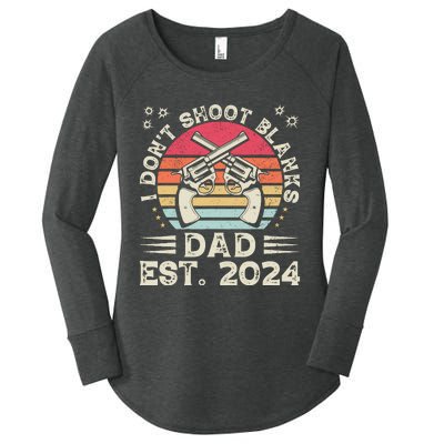 FatherS Day Funny New Dad I DonT Shoot Blanks Est. 2024 Women's Perfect Tri Tunic Long Sleeve Shirt