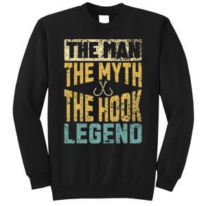 Funny Dad Fishing Man Myth Hook Legend Fisherman Fathers Day Sweatshirt