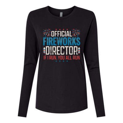 Fireworks Director Funny 4th of July Firework Director Womens Cotton Relaxed Long Sleeve T-Shirt