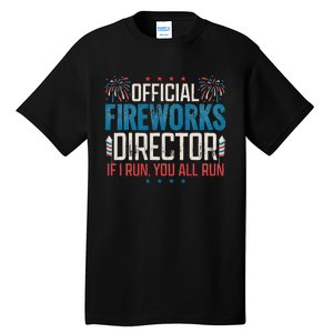 Fireworks Director Funny 4th of July Firework Director Tall T-Shirt