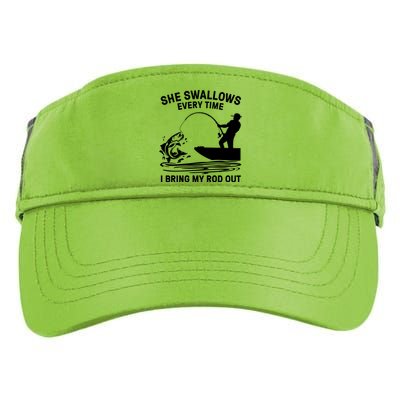 Father's Day Fishing Here Fishy Funny Fisherman Dad Adult Drive Performance Visor