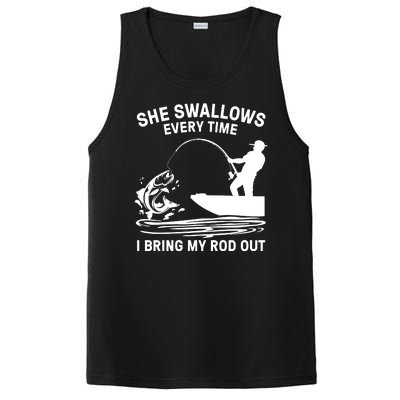 Father's Day Fishing Here Fishy Funny Fisherman Dad PosiCharge Competitor Tank