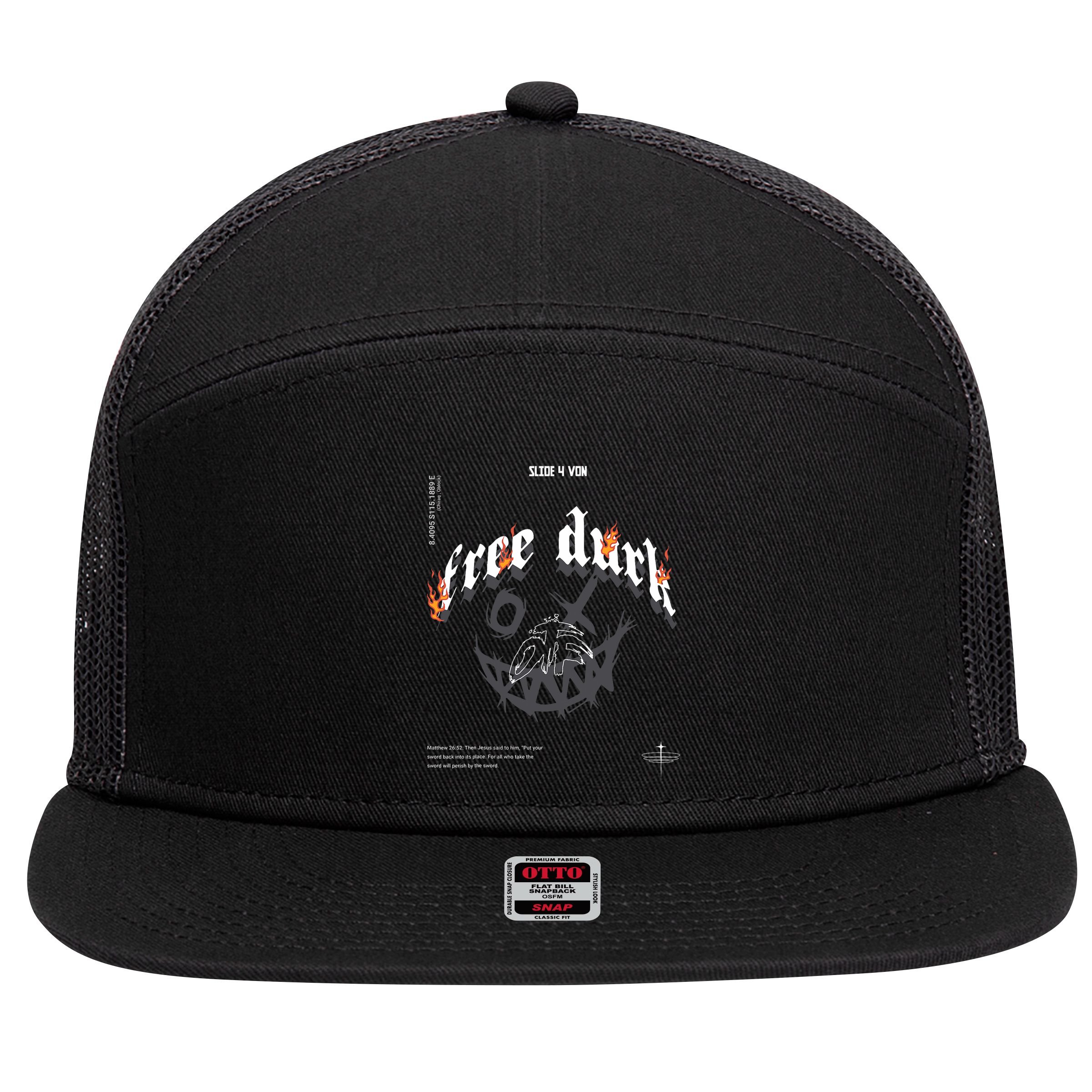Free Durk 7 Panel Mesh Trucker Snapback Hat