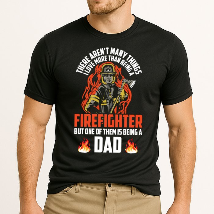 Firefighter Dad Firefighting Best Daddy Ever Fathers Day Gift Cooling Performance Crew T-Shirt