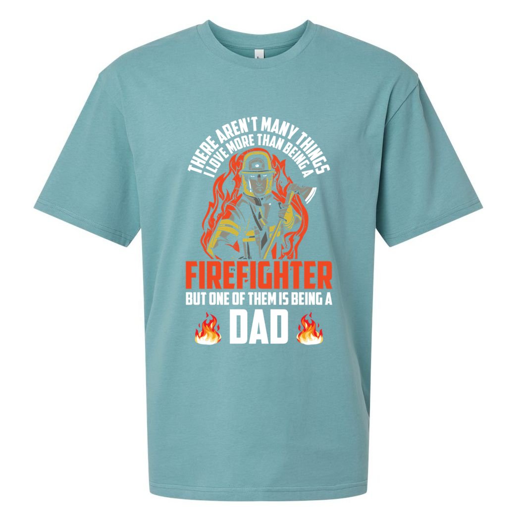 Firefighter Dad Firefighting Best Daddy Ever Fathers Day Gift Sueded Cloud Jersey T-Shirt
