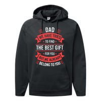 Fathers Day For Dad From Daughter Son Wife Funny Dad Performance Fleece Hoodie