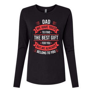 Fathers Day For Dad From Daughter Son Wife Funny Dad Womens Cotton Relaxed Long Sleeve T-Shirt