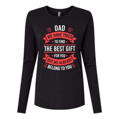 Fathers Day For Dad From Daughter Son Wife Funny Dad Womens Cotton Relaxed Long Sleeve T-Shirt