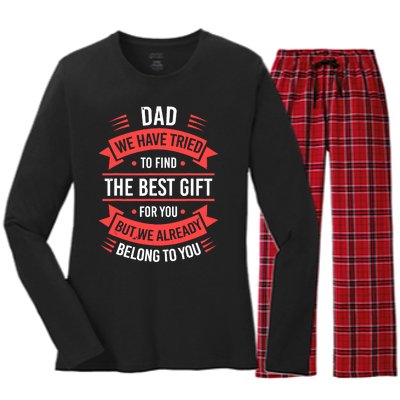 Fathers Day For Dad From Daughter Son Wife Funny Dad Women's Long Sleeve Flannel Pajama Set 