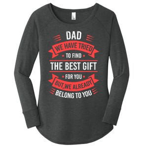 Fathers Day For Dad From Daughter Son Wife Funny Dad Women's Perfect Tri Tunic Long Sleeve Shirt