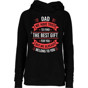 Fathers Day For Dad From Daughter Son Wife Funny Dad Womens Funnel Neck Pullover Hood