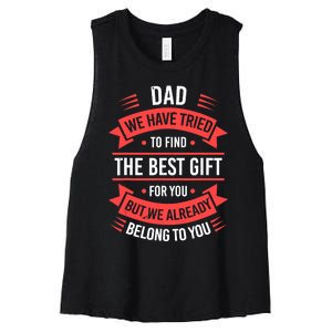 Fathers Day For Dad From Daughter Son Wife Funny Dad Women's Racerback Cropped Tank