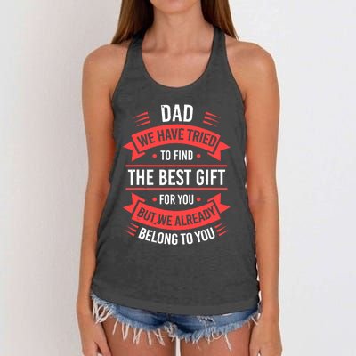 Fathers Day For Dad From Daughter Son Wife Funny Dad Women's Knotted Racerback Tank