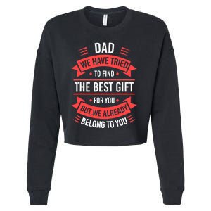 Fathers Day For Dad From Daughter Son Wife Funny Dad Cropped Pullover Crew