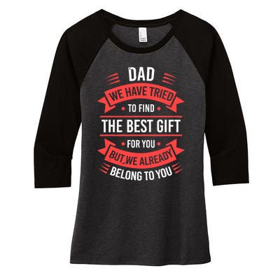 Fathers Day For Dad From Daughter Son Wife Funny Dad Women's Tri-Blend 3/4-Sleeve Raglan Shirt