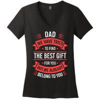 Fathers Day For Dad From Daughter Son Wife Funny Dad Women's V-Neck T-Shirt