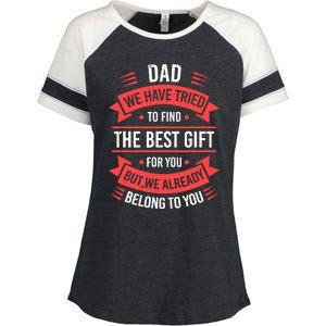 Fathers Day For Dad From Daughter Son Wife Funny Dad Enza Ladies Jersey Colorblock Tee