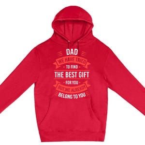 Fathers Day For Dad From Daughter Son Wife Funny Dad Premium Pullover Hoodie