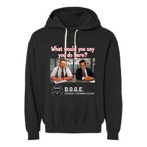 Funny D.O.G.E. Garment-Dyed Fleece Hoodie