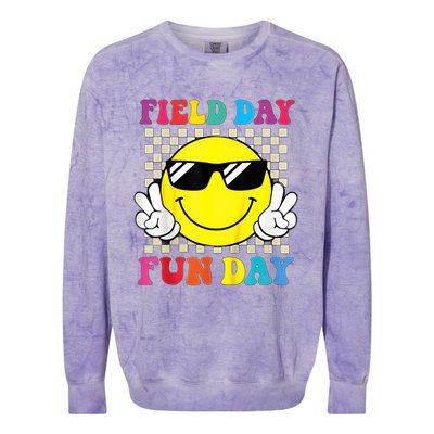 Field Day Fun Day Funny For Teacher Field Day 2024 Gift Colorblast Crewneck Sweatshirt