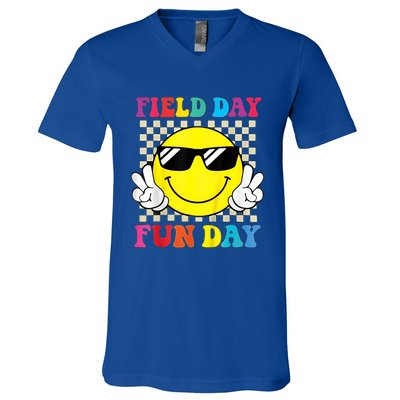 Field Day Fun Day Funny For Teacher Field Day 2024 Gift V-Neck T-Shirt