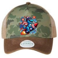 Funny Dinosaur Firecracker 4th Of July Patriotic Dino Legacy Tie Dye Trucker Hat