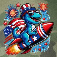 Funny Dinosaur Firecracker 4th Of July Patriotic Dino Legacy Tie Dye Trucker Hat