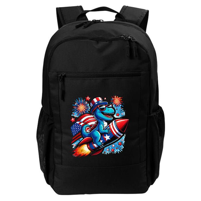 Funny Dinosaur Firecracker 4th Of July Patriotic Dino Backpack