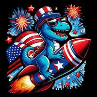 Funny Dinosaur Firecracker 4th Of July Patriotic Dino Backpack