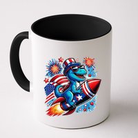 Funny Dinosaur Firecracker 4th Of July Patriotic Dino Mug