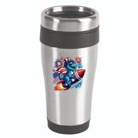 Funny Dinosaur Firecracker 4th Of July Patriotic Dino 16oz Travel Tumbler
