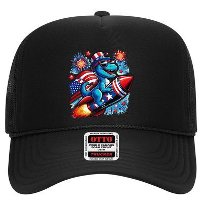 Funny Dinosaur Firecracker 4th Of July Patriotic Dino Trucker Hat