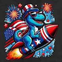 Funny Dinosaur Firecracker 4th Of July Patriotic Dino Trucker Hat