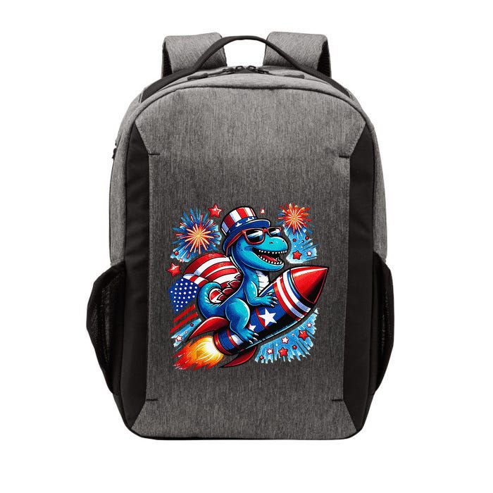 Funny Dinosaur Firecracker 4th Of July Patriotic Dino Vector Backpack