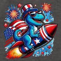 Funny Dinosaur Firecracker 4th Of July Patriotic Dino Vector Backpack