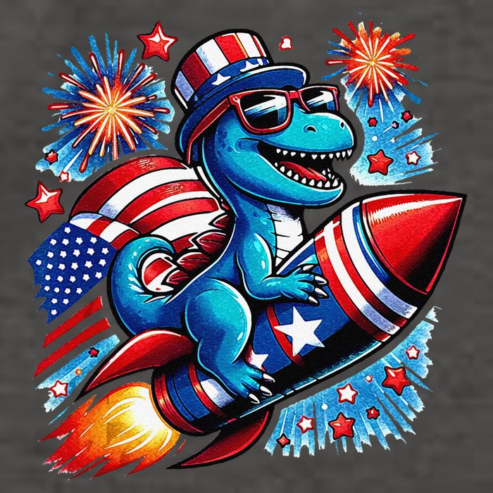 Funny Dinosaur Firecracker 4th Of July Patriotic Dino Vector Backpack