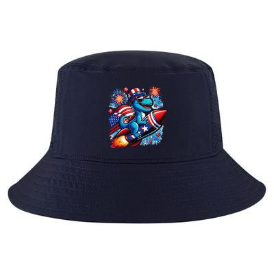 Funny Dinosaur Firecracker 4th Of July Patriotic Dino Cool Comfort Performance Bucket Hat